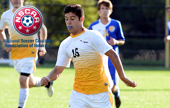 Sophomore Emmett Basaca was named Third Team All-New England by the National Soccer Coaches' Association of America