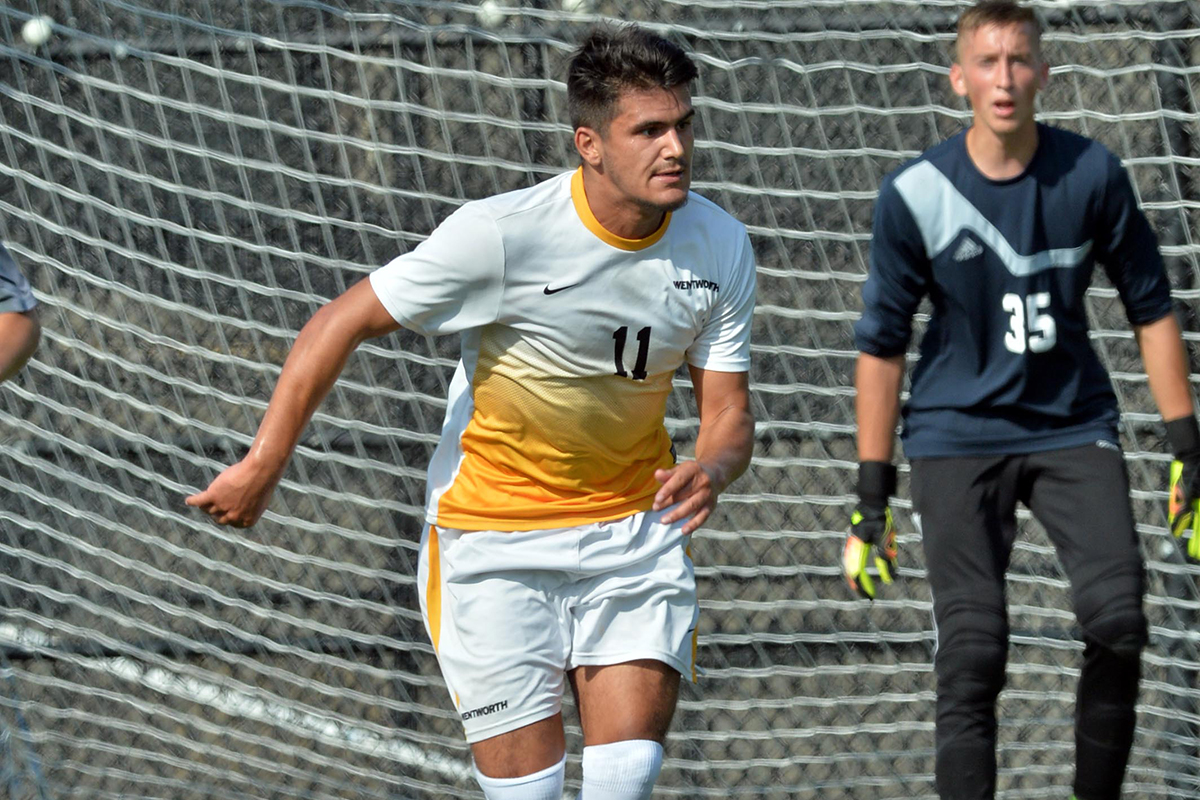 Martins Records Hat Trick in Men's Soccer's Win at Western New England
