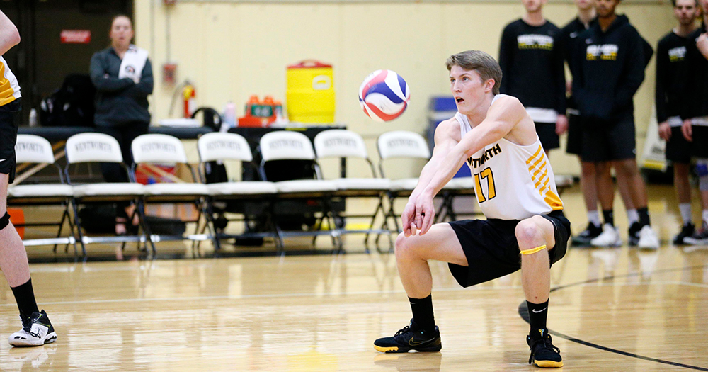 Men's Volleyball Battles Back to Split with Lasell