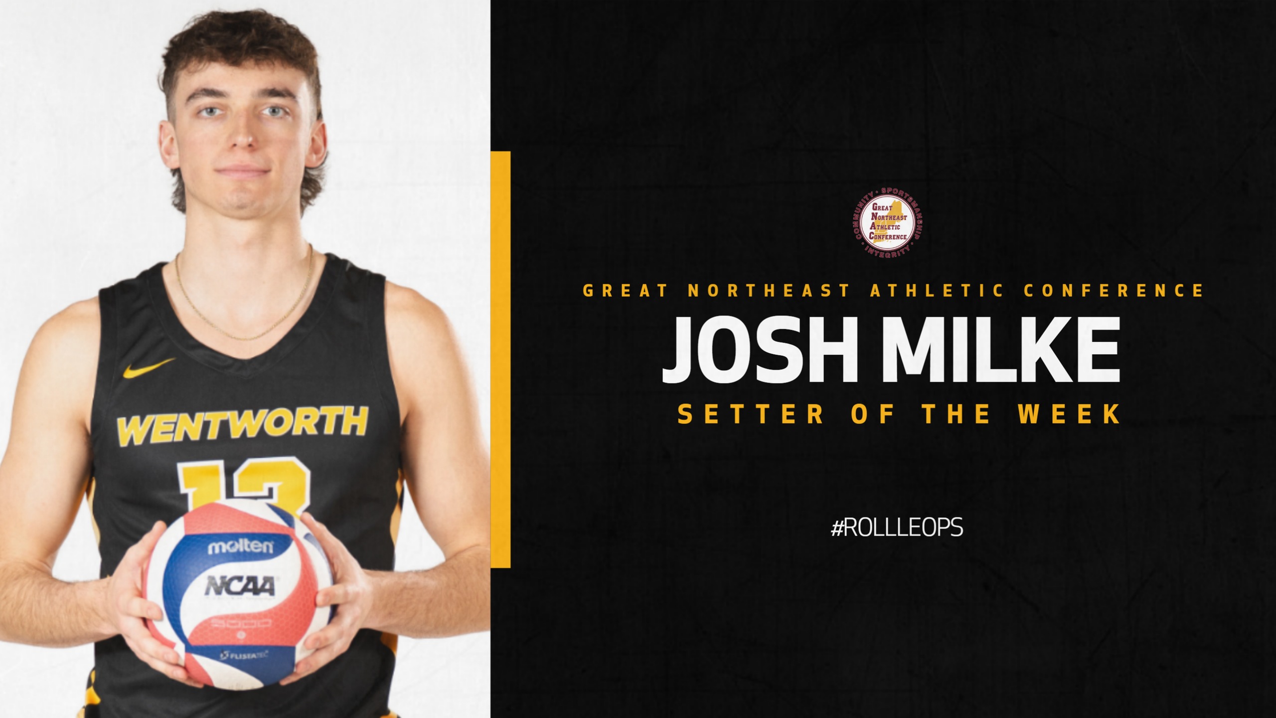 Milke Claims Seventh GNAC Setter of the Week Honor