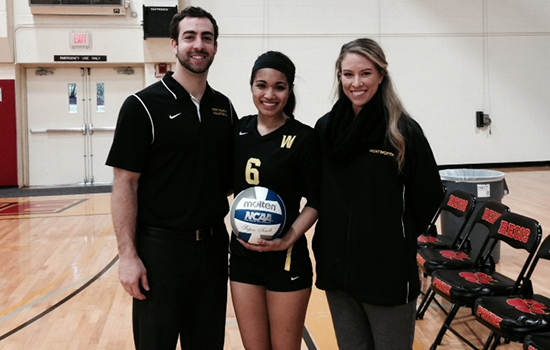 Shannon Ponce became the Leopard women's volleyball program's all-time assist leader. She ends her career with 2,090 helpers