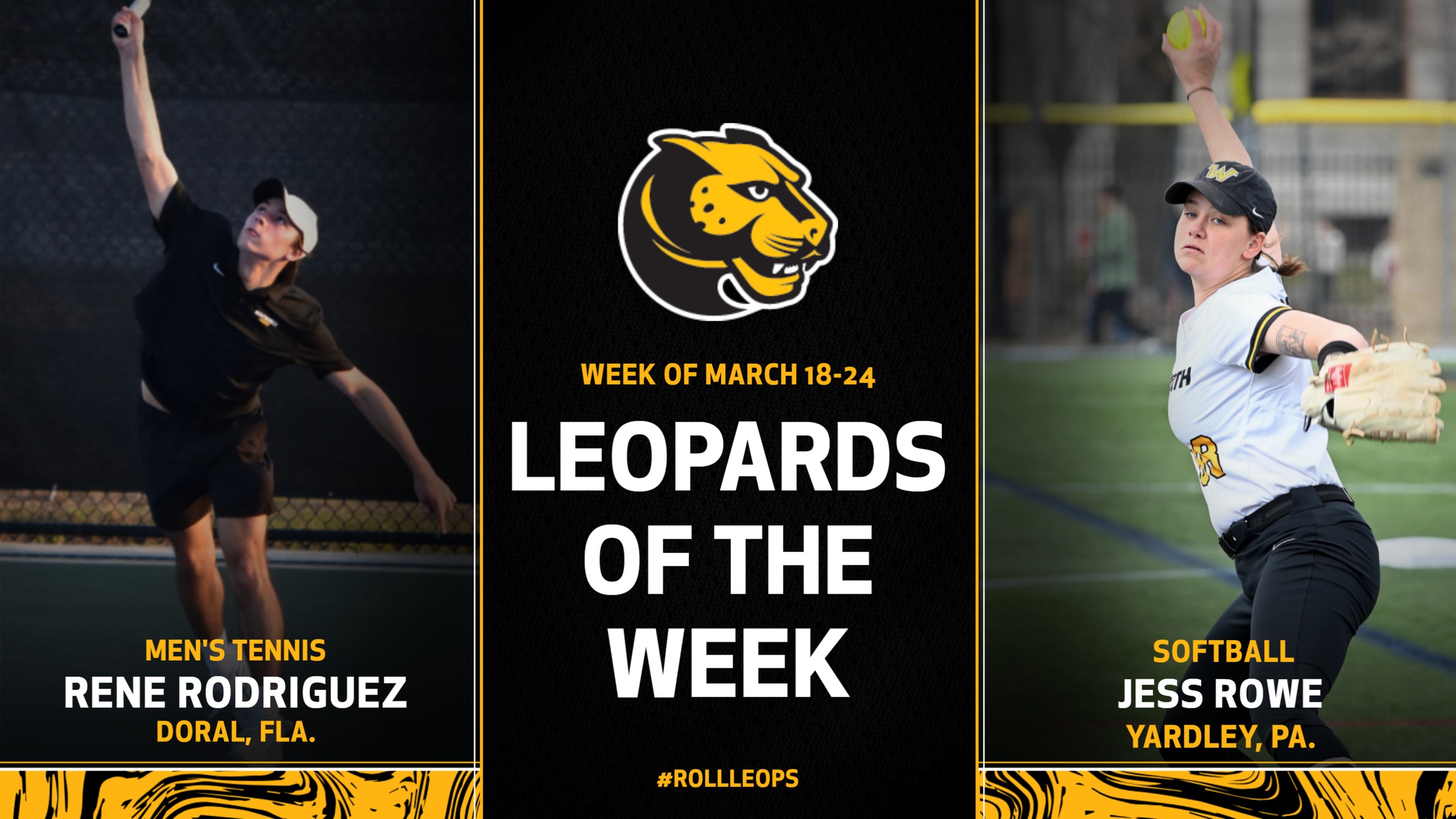 Rodriguez, Rowe Named Leopards of the Week