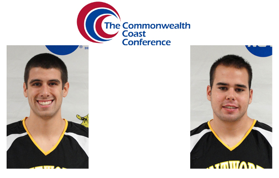 Corey Therriault (L) and Derek Mayo (R) were named All-Commonwealth Coast Conference as second and third team honorees, respectively