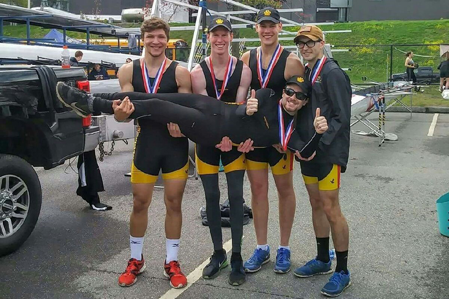 The novice four boat took home third place at the New England Rowing Championships