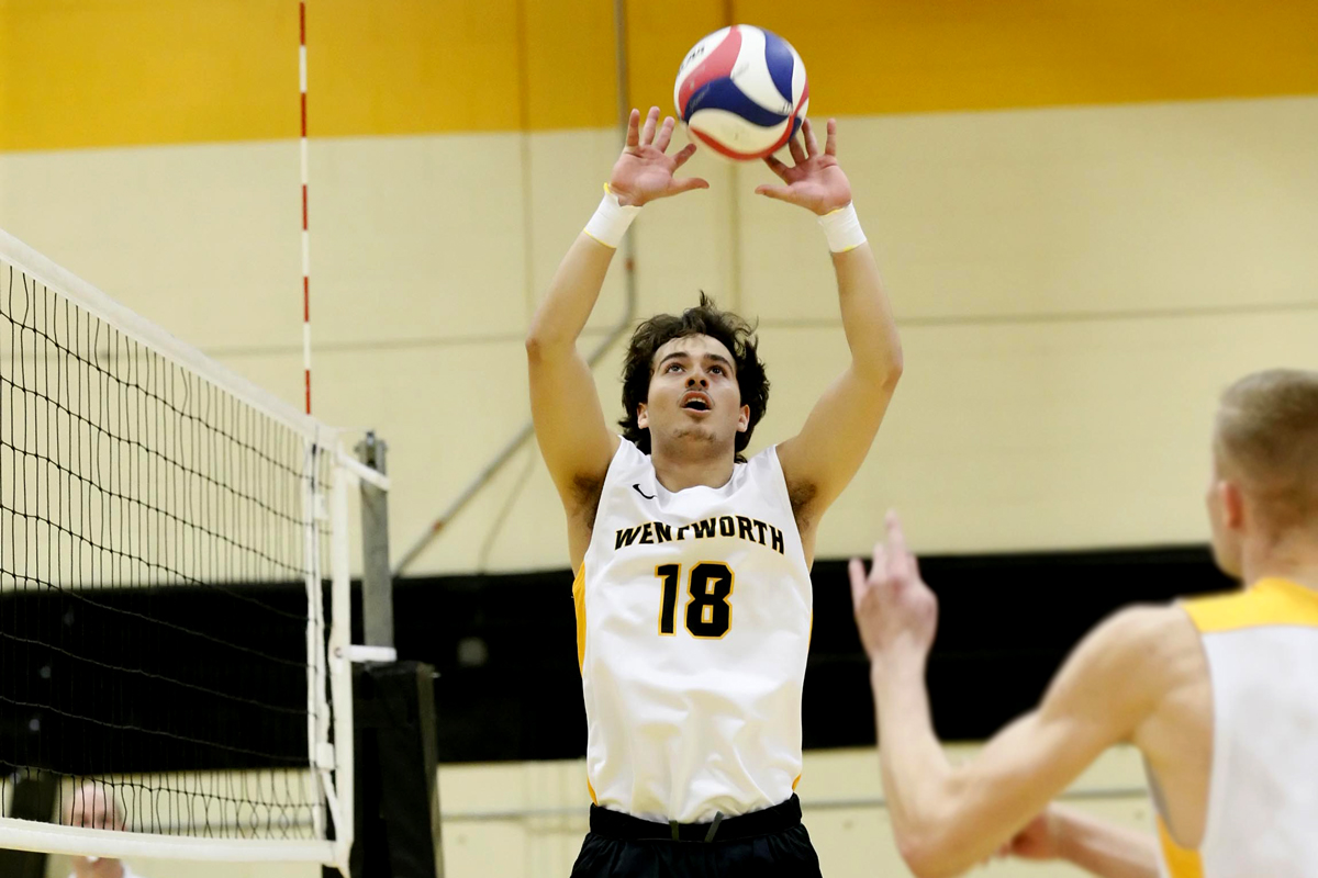 No. 8 Men's Volleyball Downs Newbury in Straight Sets